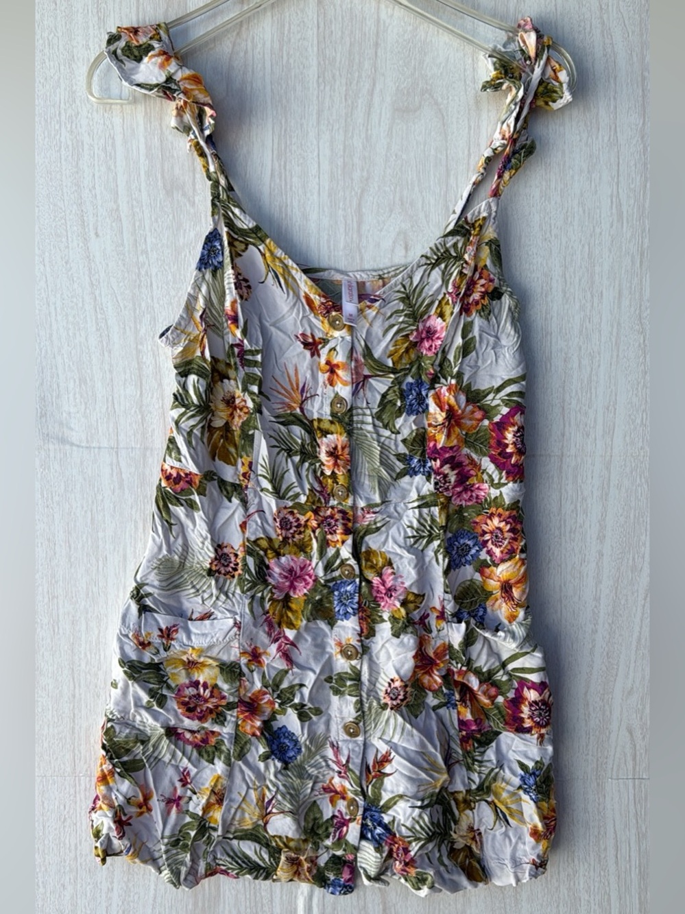 Xhilaration White Floral Tie-Shoulder Camisole